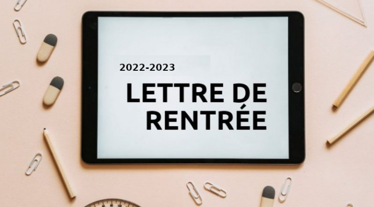 lettre de rentrée 2022