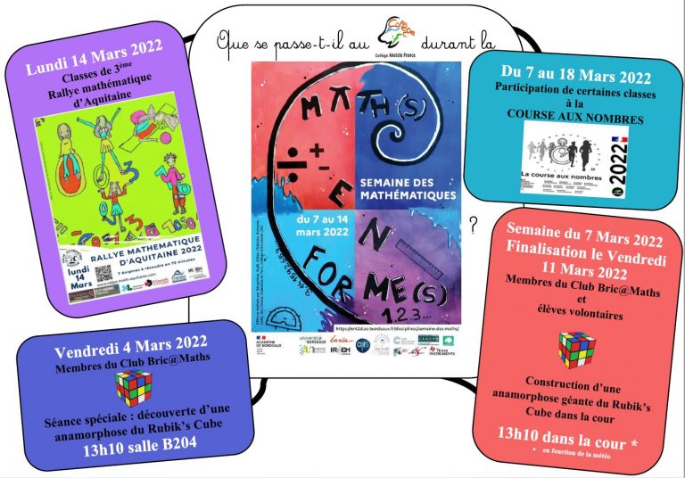 Concours d’affiche 2024 Semaine des maths Académie de Bordeaux