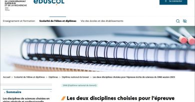 Les deux disciplines choisies pour l’épreuve écrite de sciences du DNB session 2025