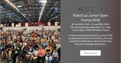 RoboCup Junior Open France 2026 – 30 et 31 mai – Parc des expositions de Bordeaux