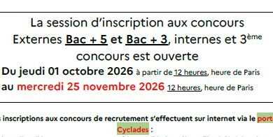 Ouverture des inscriptions aux concours de personnels enseignants et d&rsquo;éducation – session 2027